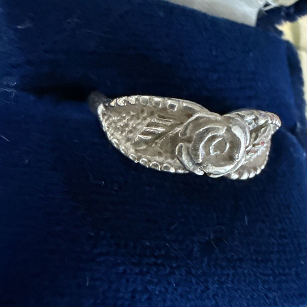 Vintage Sterling Silver Coleman Co Rose Ring Sz 9 - Picture 2 of 9